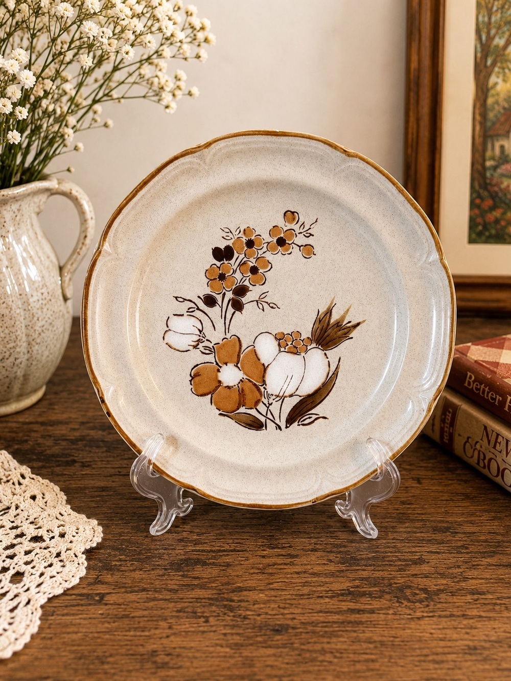 Vintage Baroque Autumn Fair Japan Stoneware Dinner Plate | Heartside